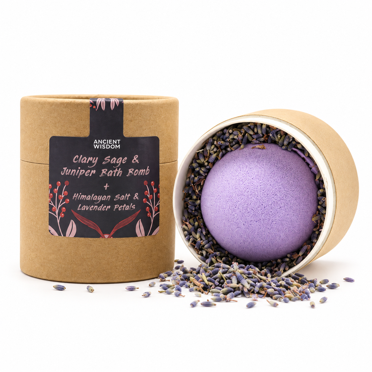 Badebombe „Enchanting Heart Heaven“ mit Muskatellersalbei & Lavendelblüten – Gelassenheit