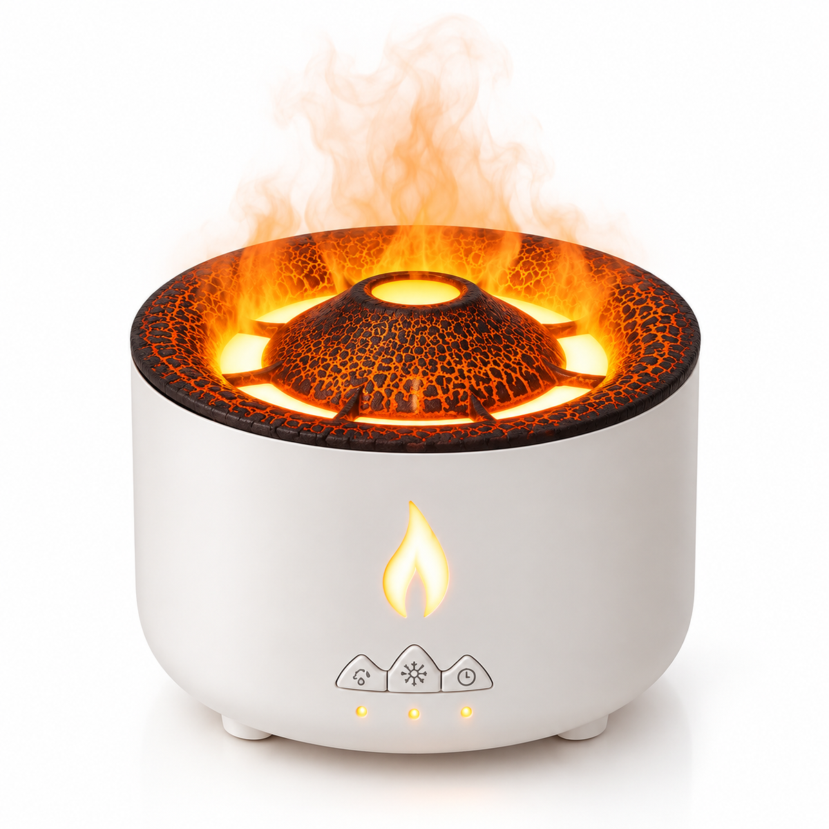 Volcano - Mittlerer Aromadiffuser mit 3D-Vulkan- & Flammeneffekt, Farbwechsel und Fernbedienung