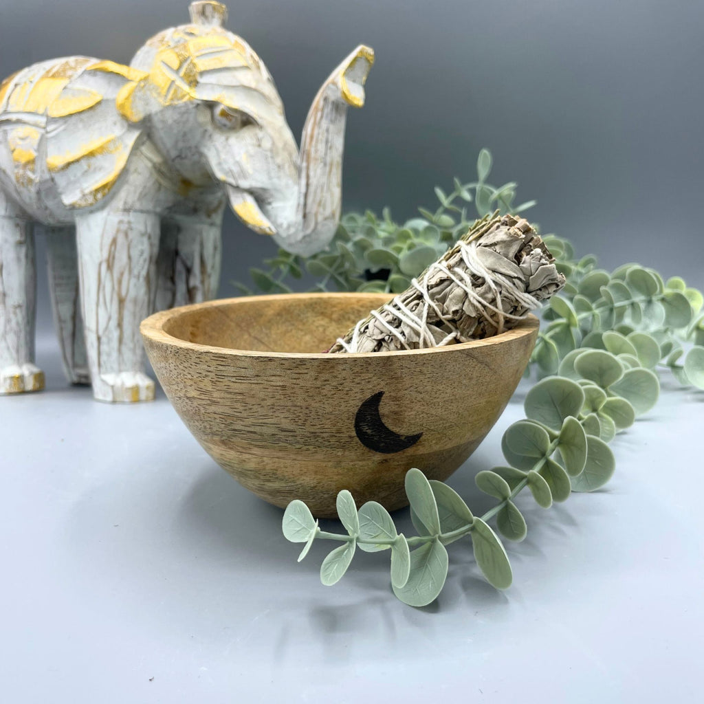 Ritualschale Drei Monde · Mangoholz · 14x7cm