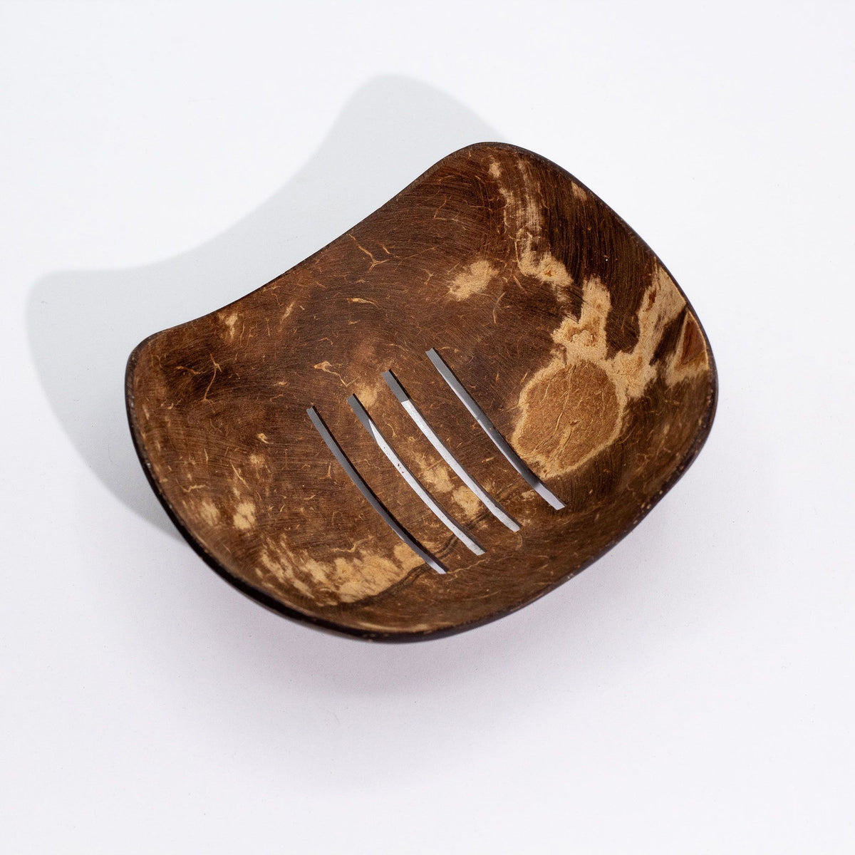 Kokosnuss-Seifenschale – länglich, handgemacht & natürlich, 11 cm