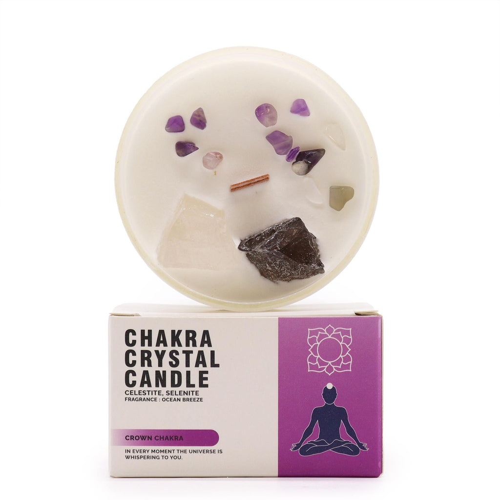 Chakra-Kristallkerze - Kronenchakra für Bewusstsein & Erleuchtung