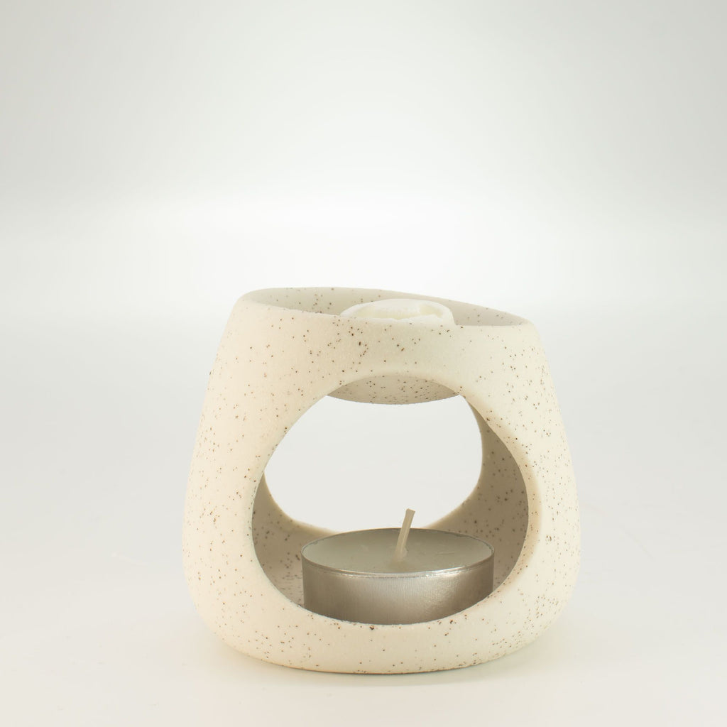 Zen Duftlampe aus Keramik in Kieselsteinoptik