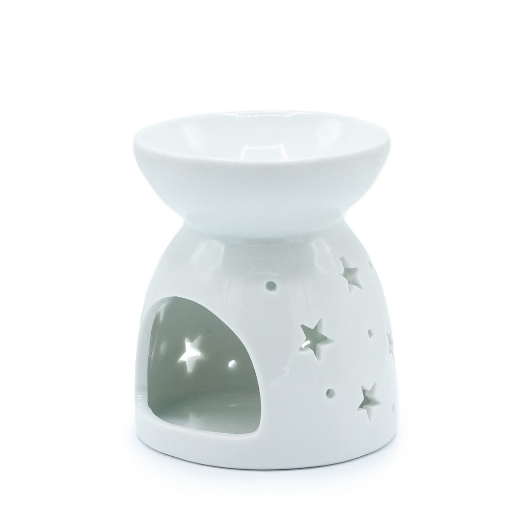 Weiße Duftlampe mit Engelmotiv