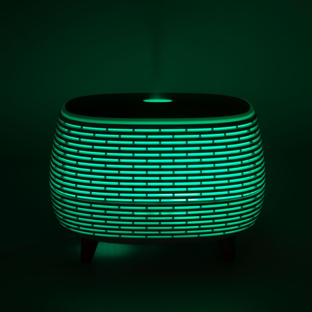 Aromadiffuser mit Rillenstruktur, Holzoptik und Farbwechsel