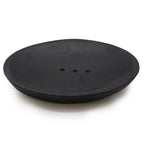 Natürliche Flussstein-Seifenschale – klassisch oval in Schwarz