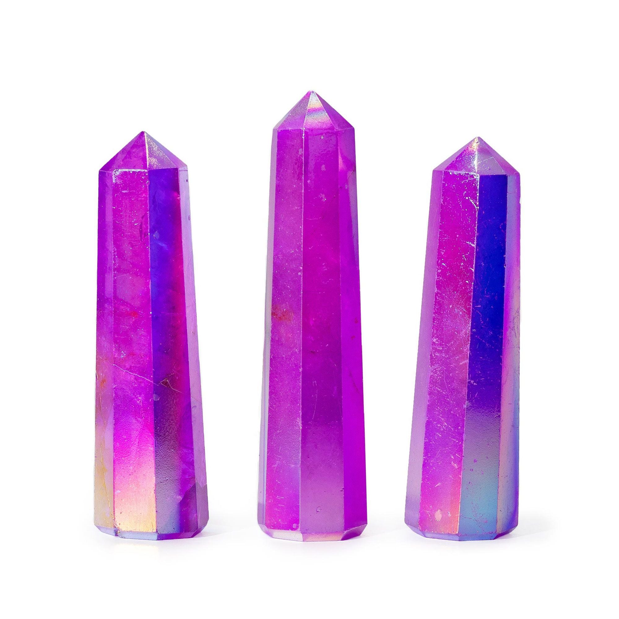 Obeliskspitze - Purple Aurora Quarz veredelt