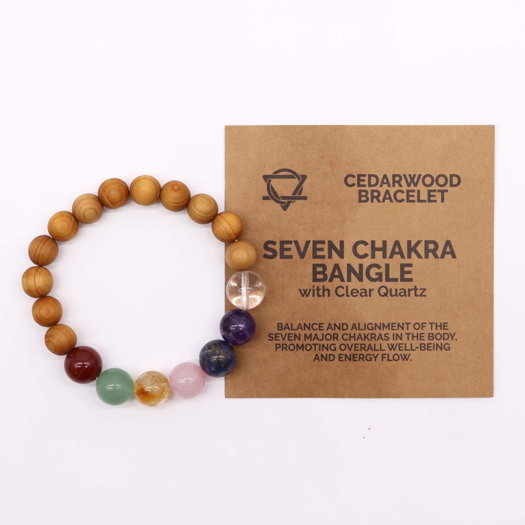 Zedernholzarmband mit 7 Chakra Steinen