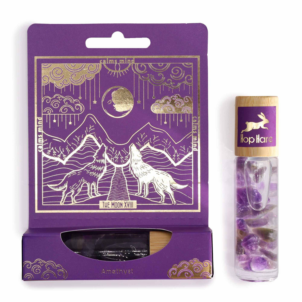 Tarot Roll-On "The Moon" – Amethyst & ätherische Öle für Entspannung
