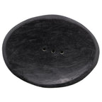 Natürliche Flussstein-Seifenschale – klassisch oval in Schwarz