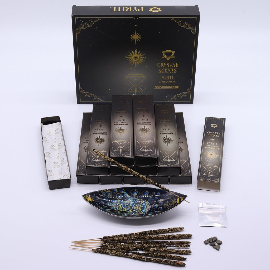 Crystal Scents Räucherstäbchen mit Pyrit – Zimt
