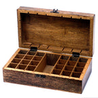 Aufbewahrungsbox für ätherische Öle aus Mangoholz – 24+1 Fläschchen