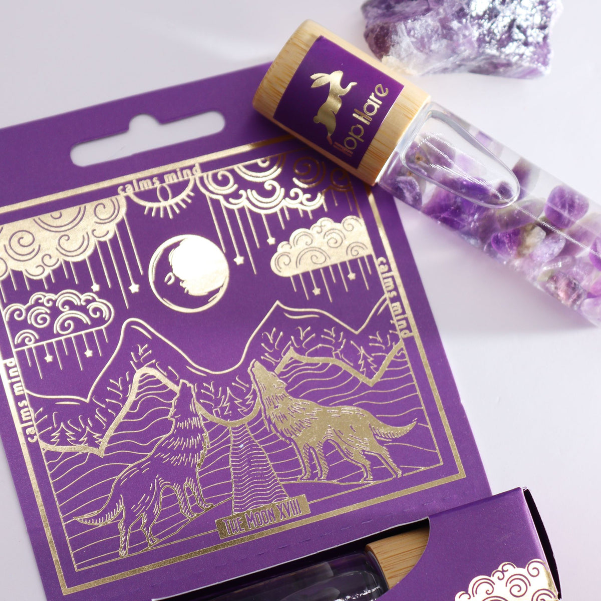 Tarot Roll-On "The Moon" – Amethyst & ätherische Öle für Entspannung