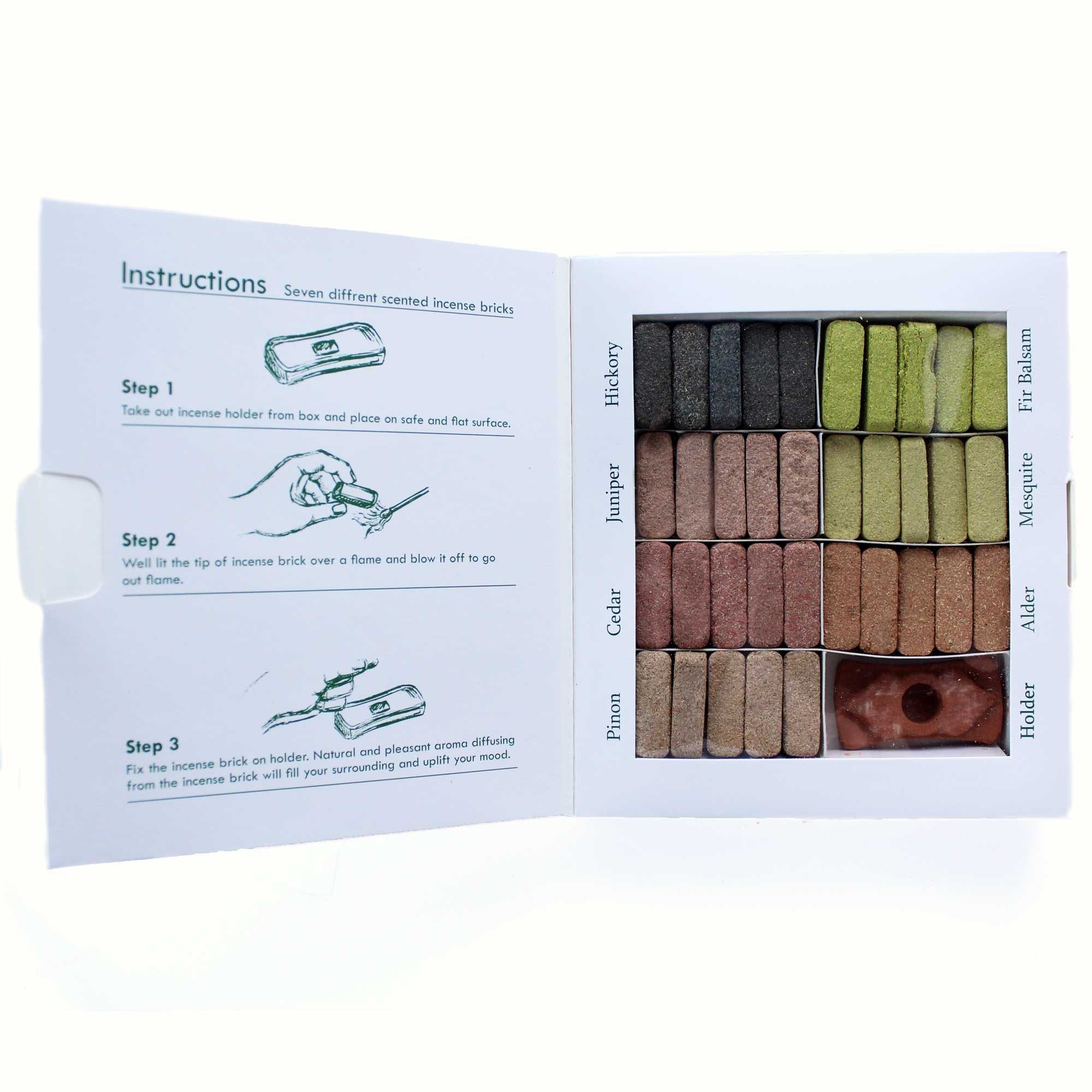 Räuchersteine Duft-Set „Earthy Himalaya“ – 7 Sorten mit Terrakotta-Halter