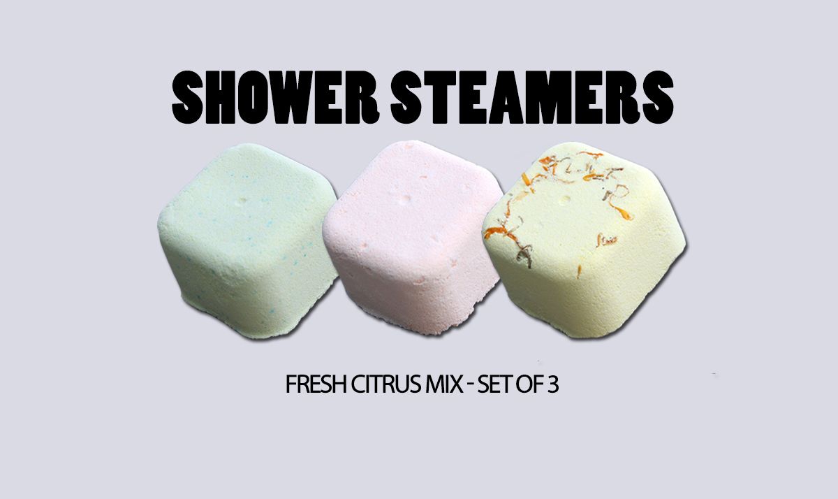 Aromatherapie Duschbomben Set "Fresh Citrus Mix" - 3 Shower Steamer  mit ätherischen Ölen