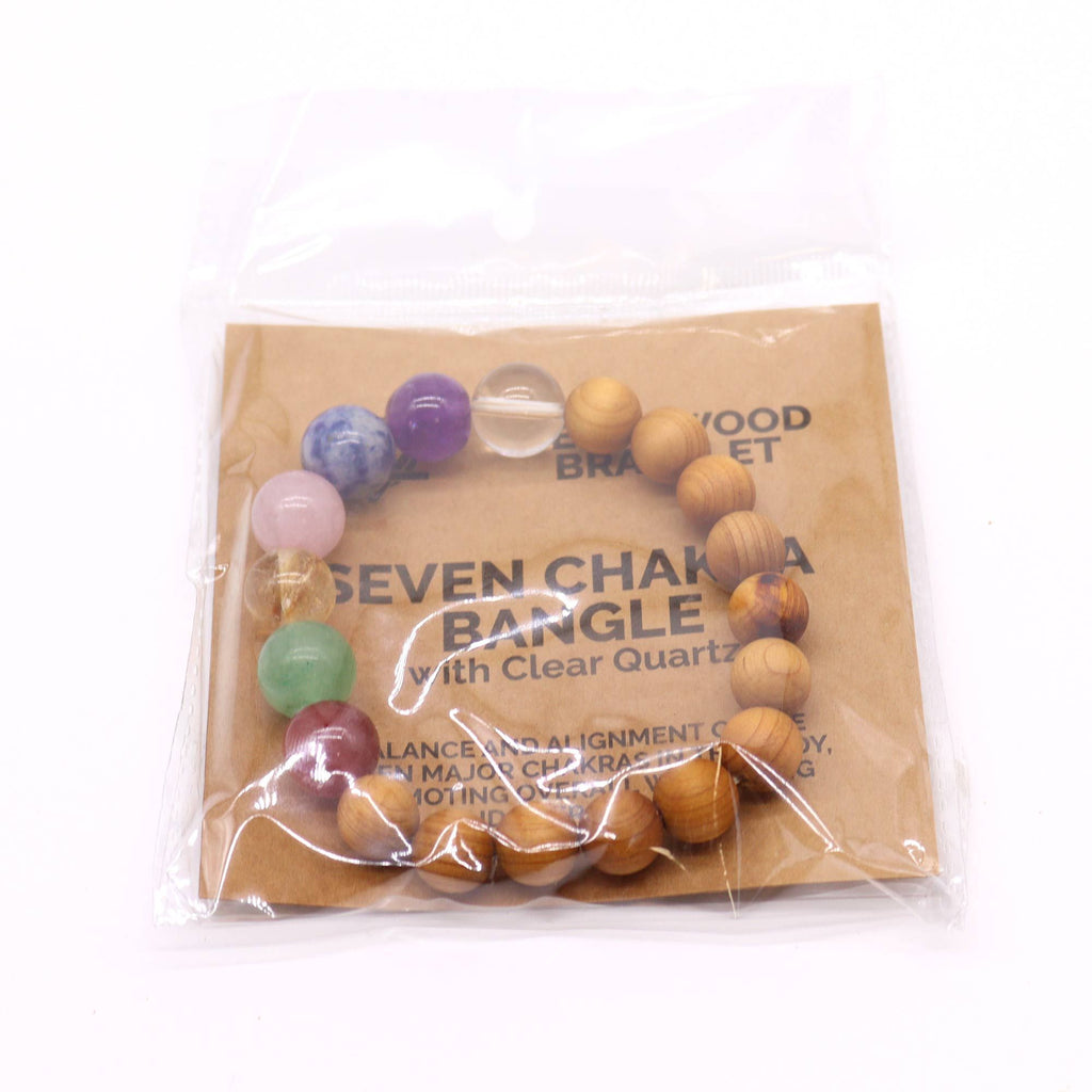 Zedernholzarmband mit 7 Chakra Steinen