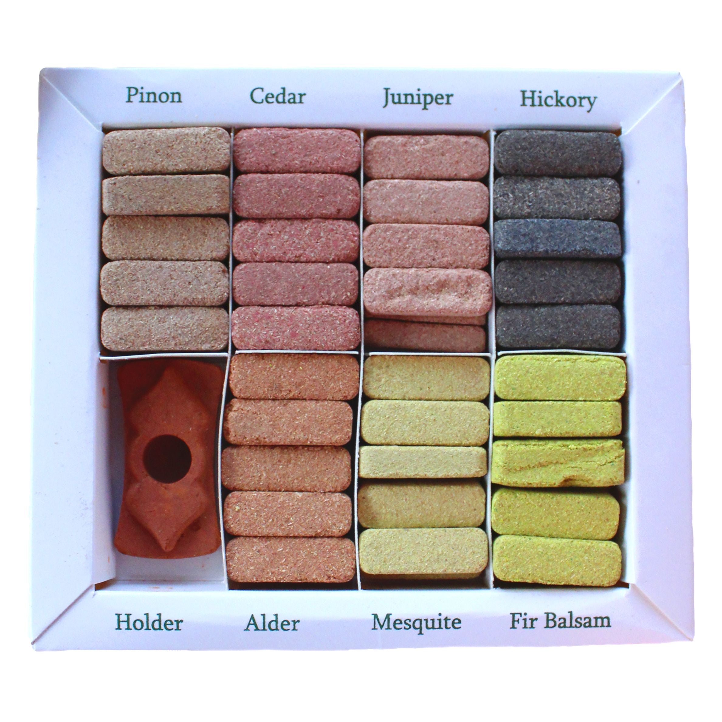 Räuchersteine Duft-Set „Earthy Himalaya“ – 7 Sorten mit Terrakotta-Halter