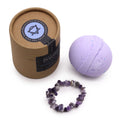 Badebombe mit Amethyst-Armband – Lavendel, Teebaum & Meersalz