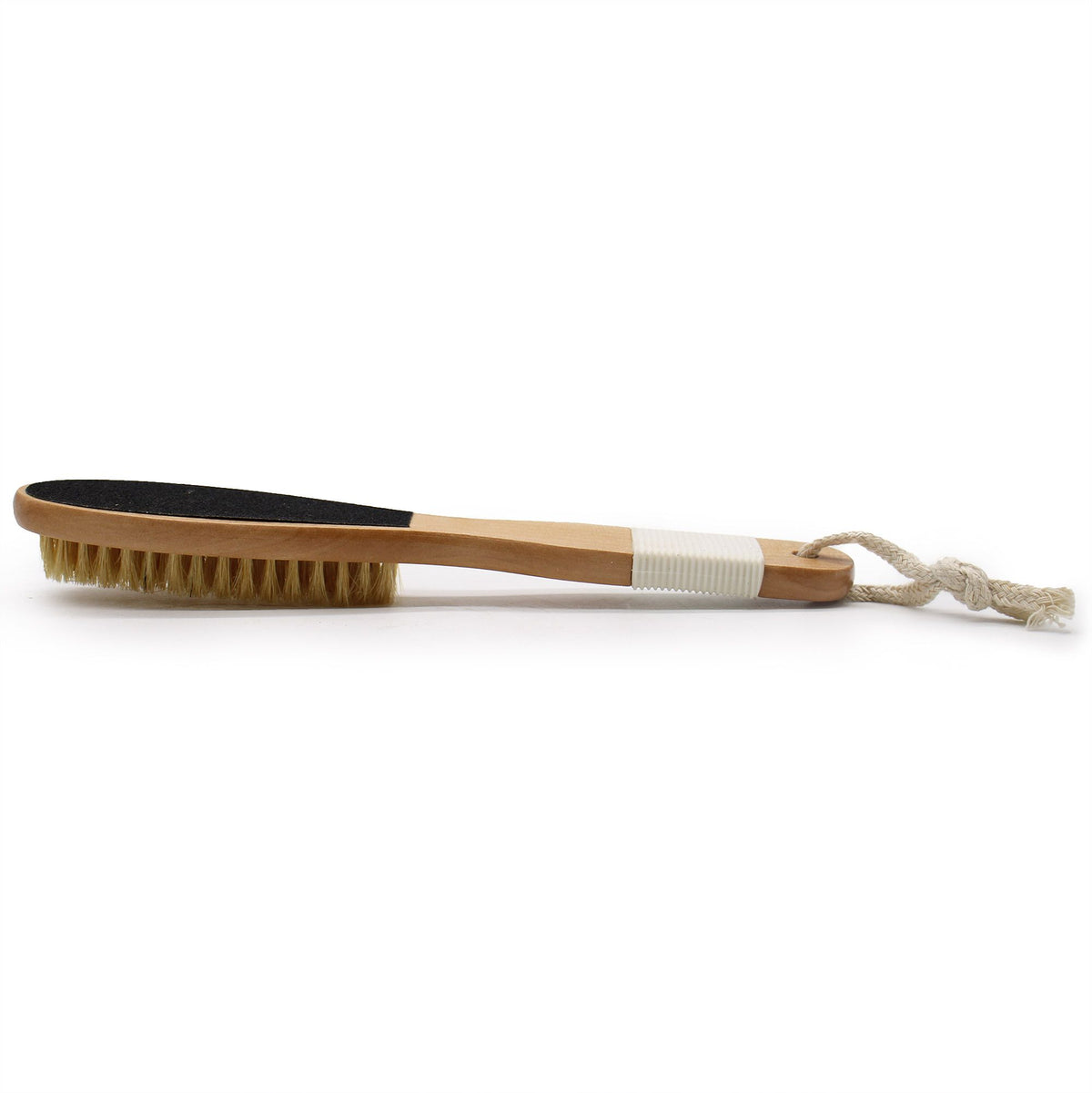 2-in-1 Peelingbürste mit Feile aus Hemu-Holz