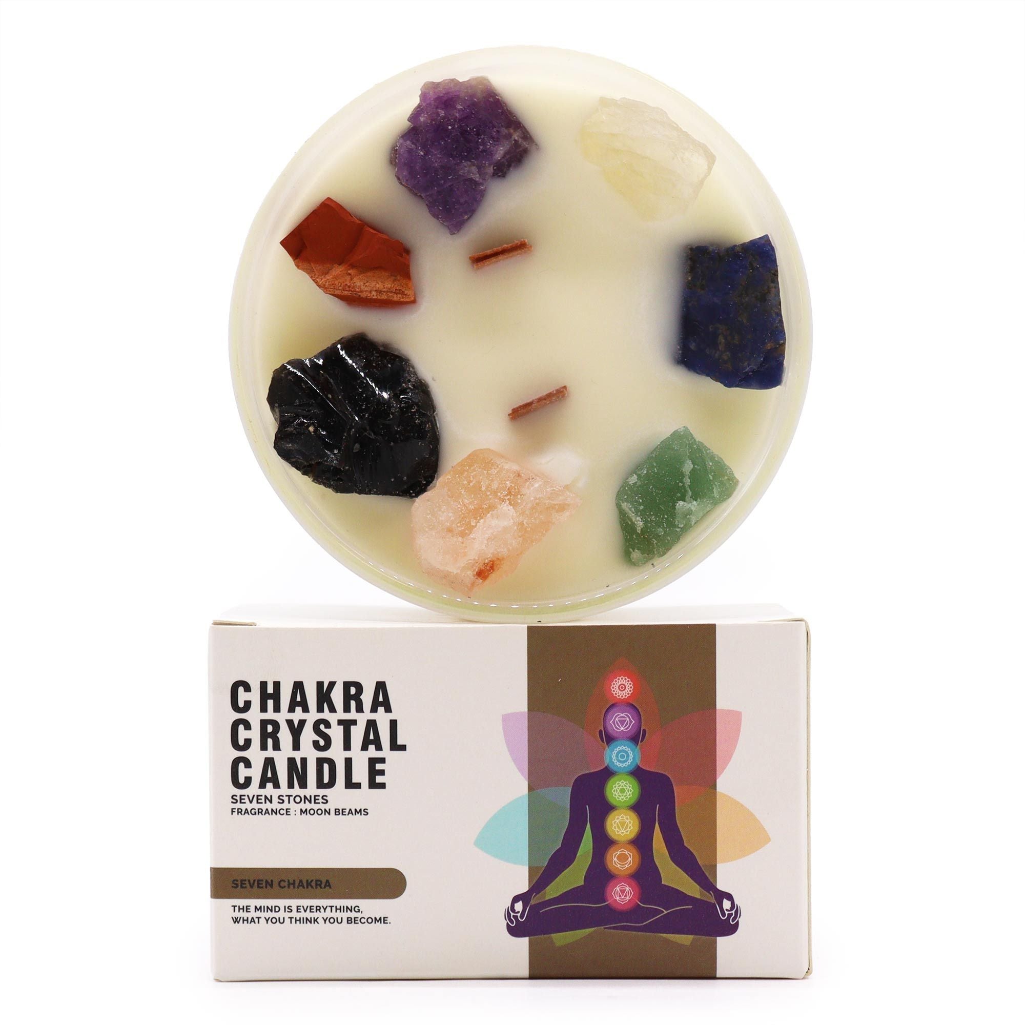 Chakra-Kristallkerze - 7-Chakren für Harmonie & Ausgleich