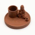 Multifunktionale Räucherschale in Terrakotta-Optik - Buddha