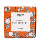 Aromatherapie Vitamin C Badebomben 4er-Set mit Orange & Zitrone – Zitrus-Spa für Zuhause