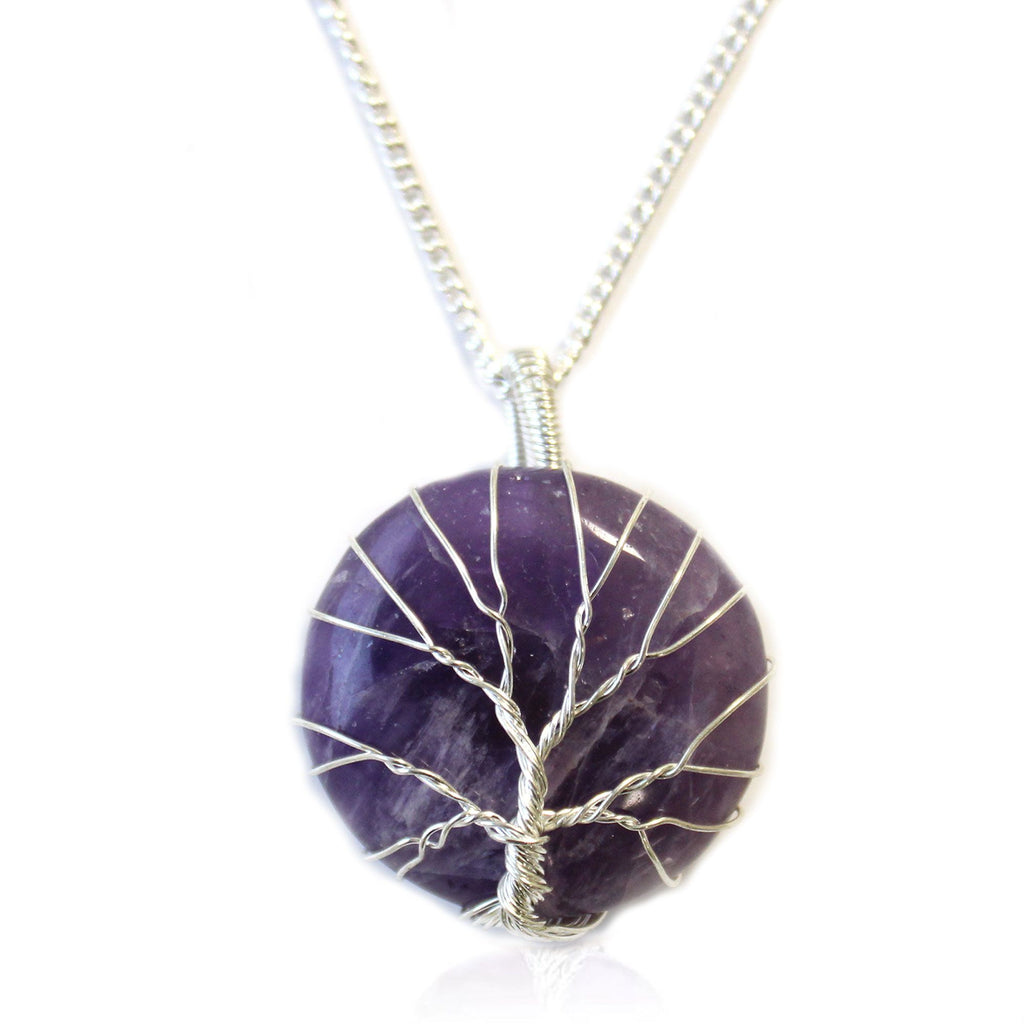 Edelsteinhalskette Tree of Life – Amethyst