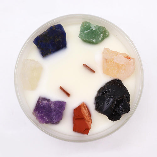 Chakra-Kristallkerze - 7-Chakren für Harmonie & Ausgleich