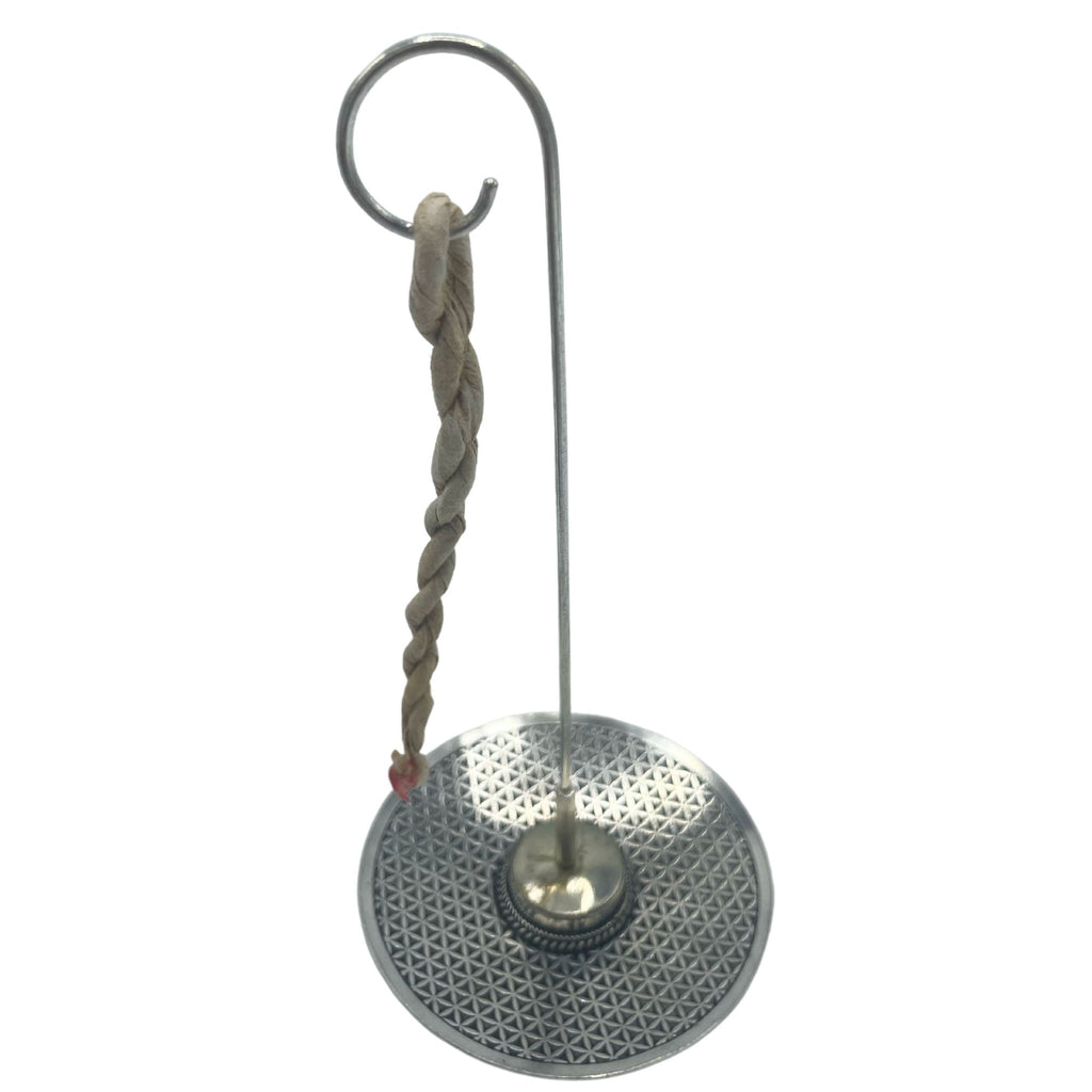 Räucherseil-Set Blume des Lebens – mit silberfarbenem Halter