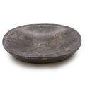 Marmor-Seifenschale – klassisch oval mit Grau-Schwarz-Maserung