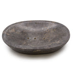 Marmor-Seifenschale – klassisch oval mit Grau-Schwarz-Maserung