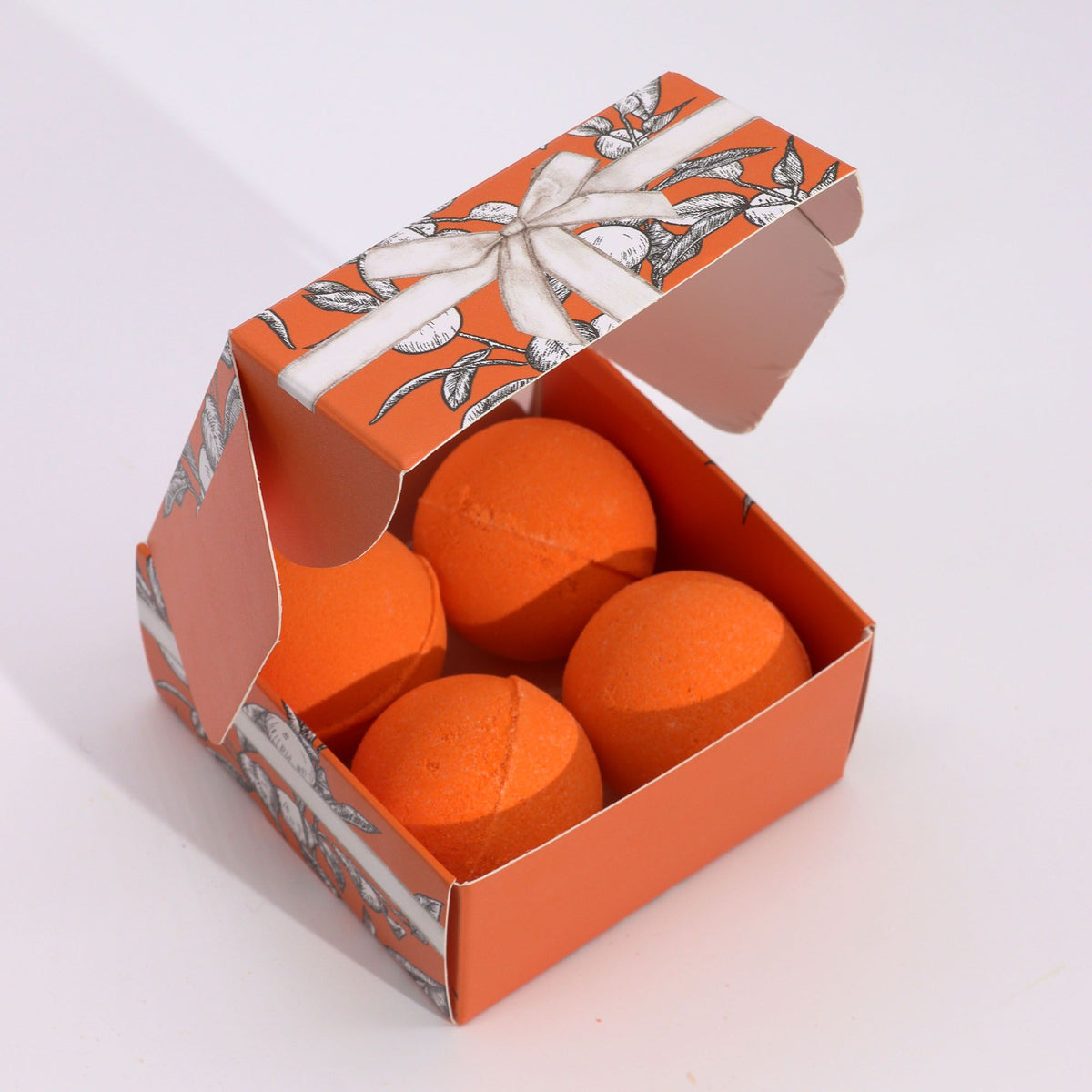 Aromatherapie Vitamin C Badebomben 4er-Set mit Orange & Zitrone – Zitrus-Spa für Zuhause