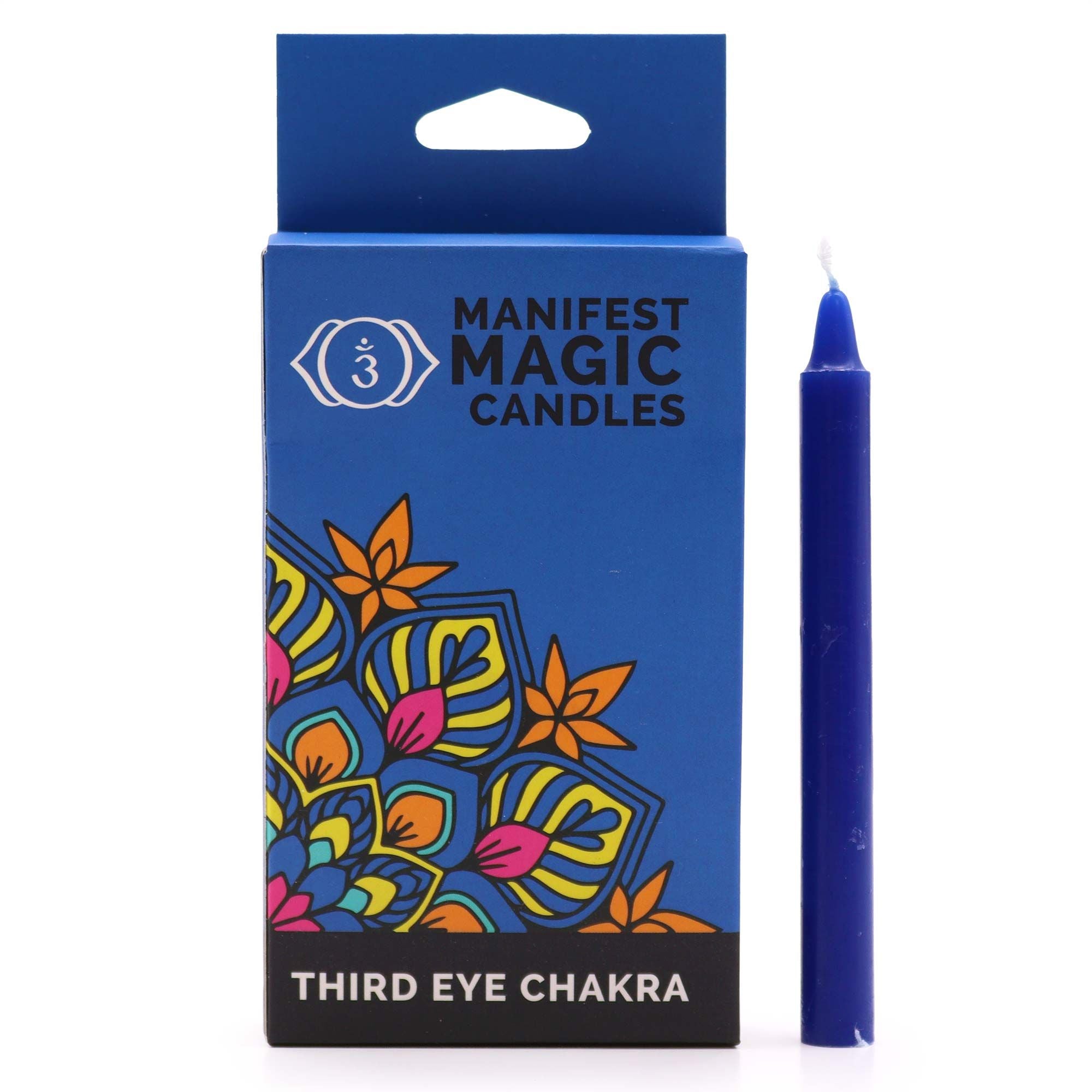Manifest Magic Kerzen – Stirnchakra, Indigoblau