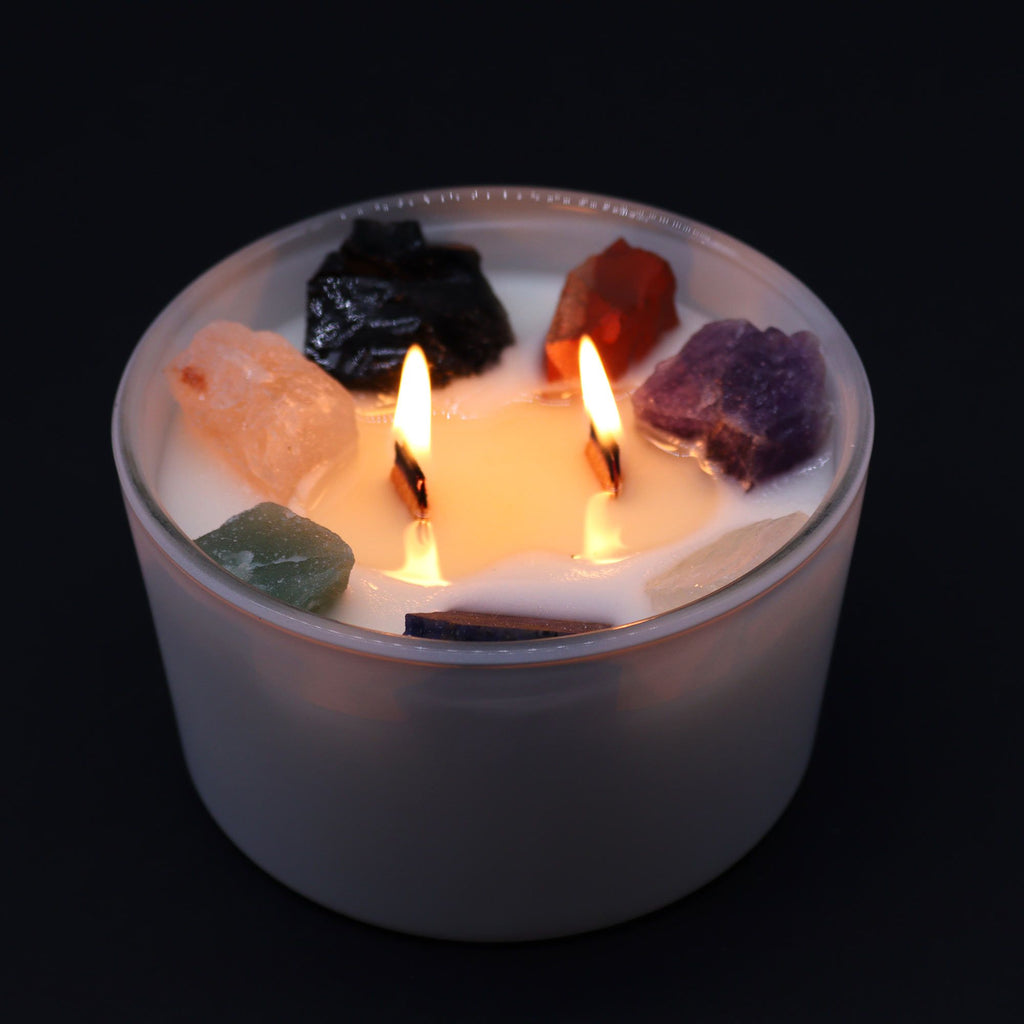 Chakra-Kristallkerze - 7-Chakren für Harmonie & Ausgleich