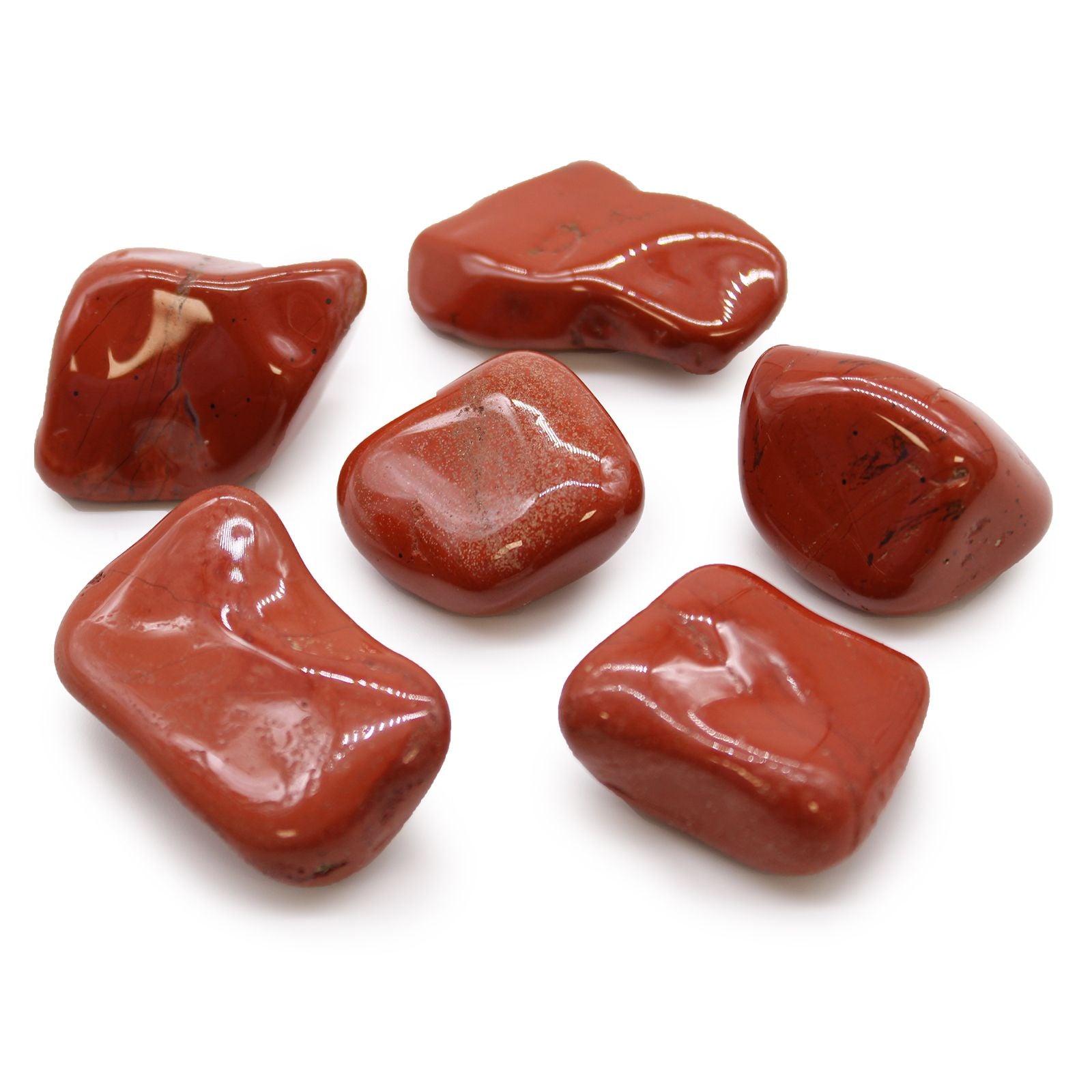 Jaspis - Rot - 6 große afrikanische Trommelsteine
