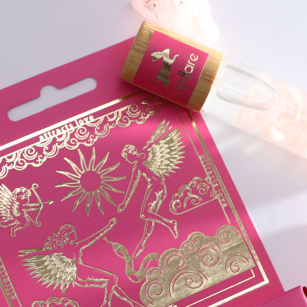 Tarot Roll-On "The Lovers" – äth. Öle & Rosenquarz für Liebe