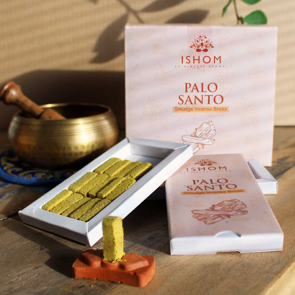 Räuchersteine Palo Santo – mit Terrakotta-Halter