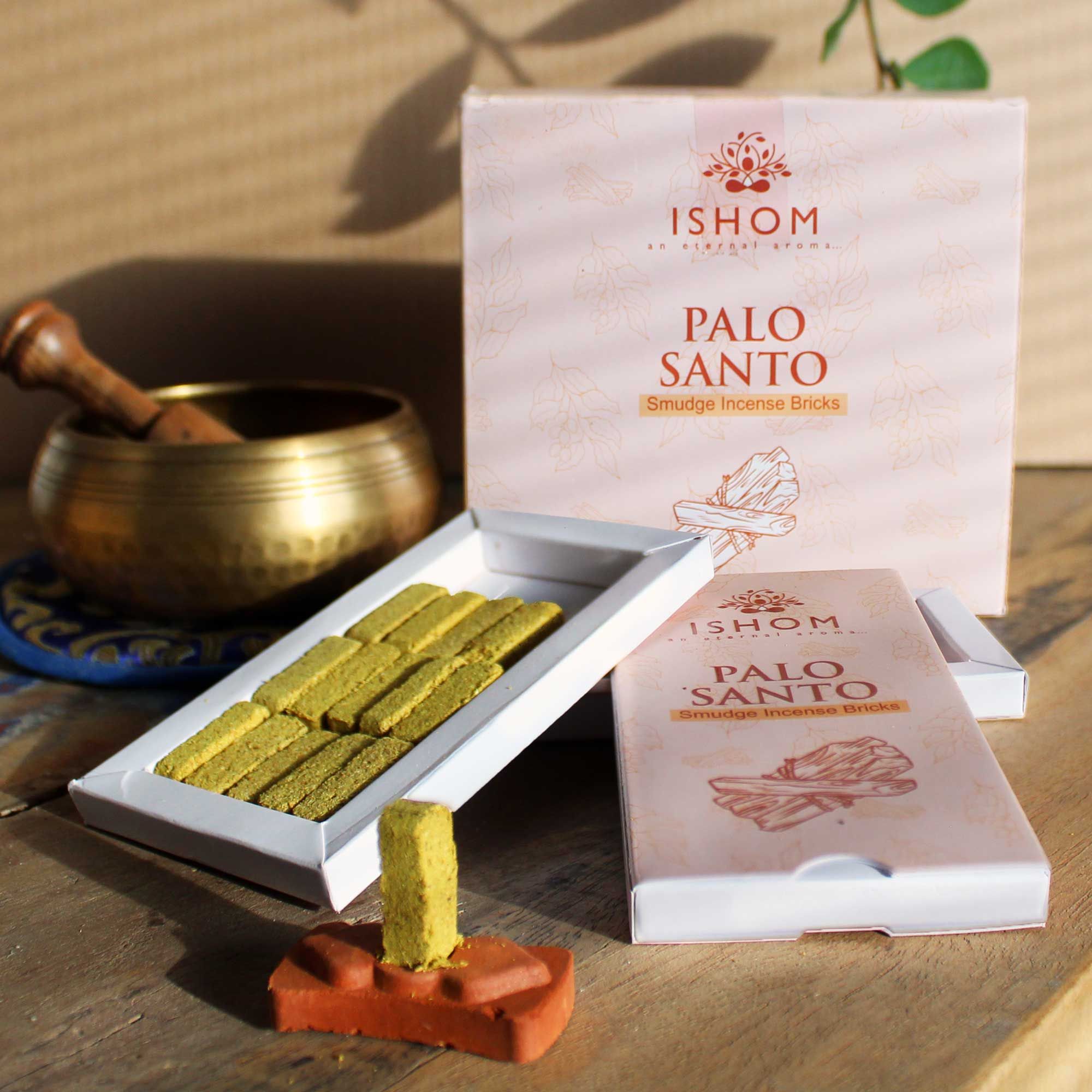 Räuchersteine Palo Santo – mit Terrakotta-Halter