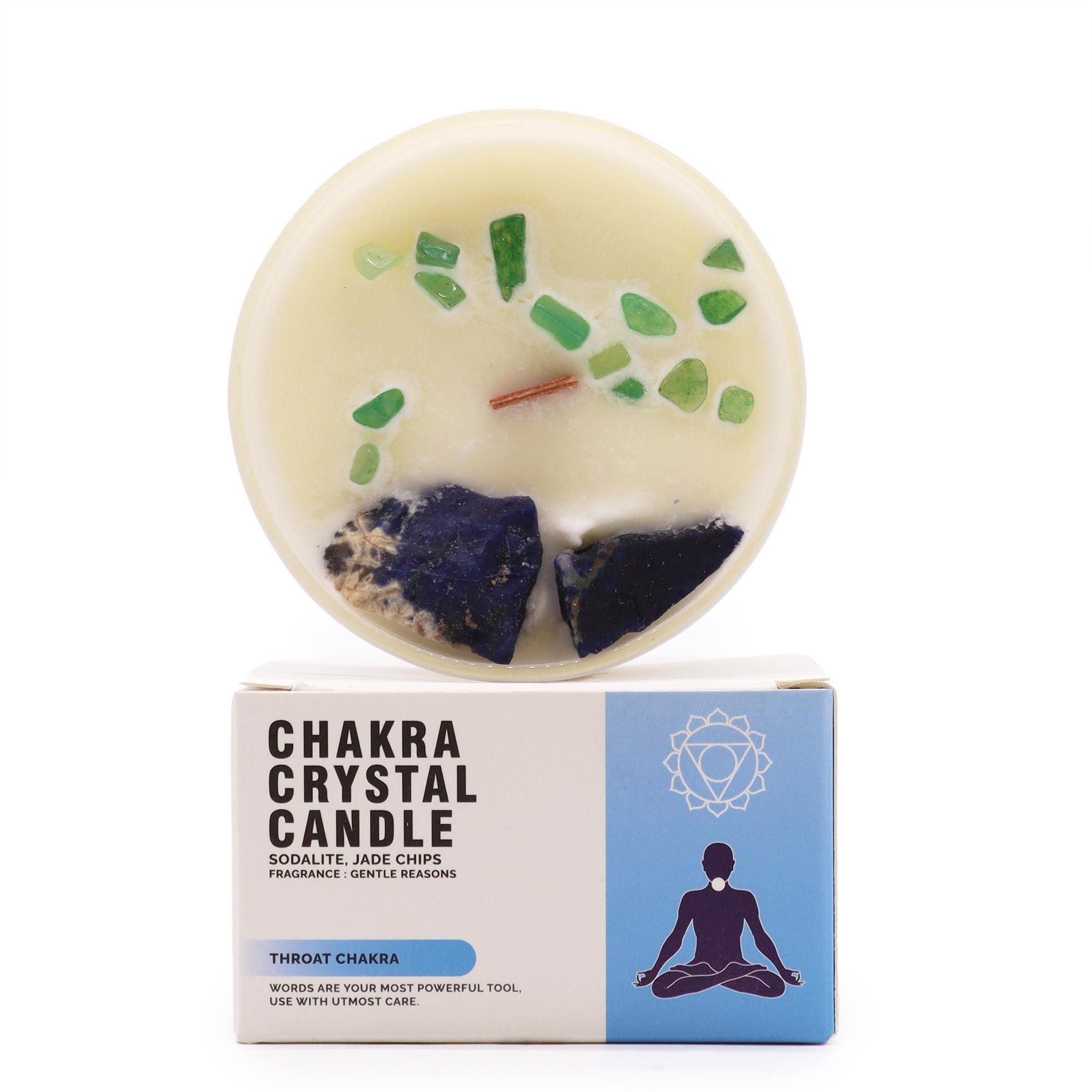 Chakra-Kristallkerze - Halschakra für Ausdruck & Kommunikation