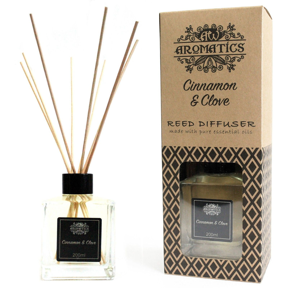 Zimt & Nelke – Reed Diffuser mit ätherischen Ölen, 200 ml