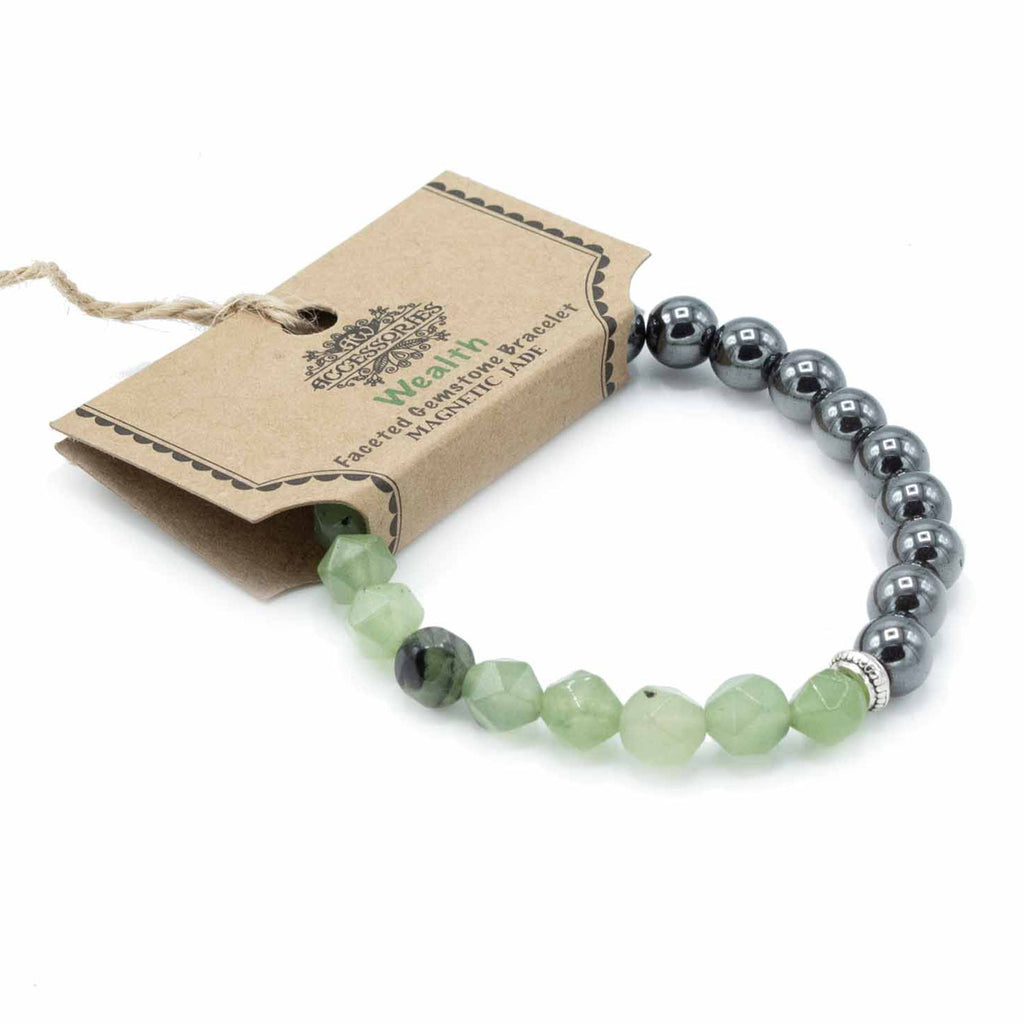 Facettiertes Edelsteinarmband mit Jade