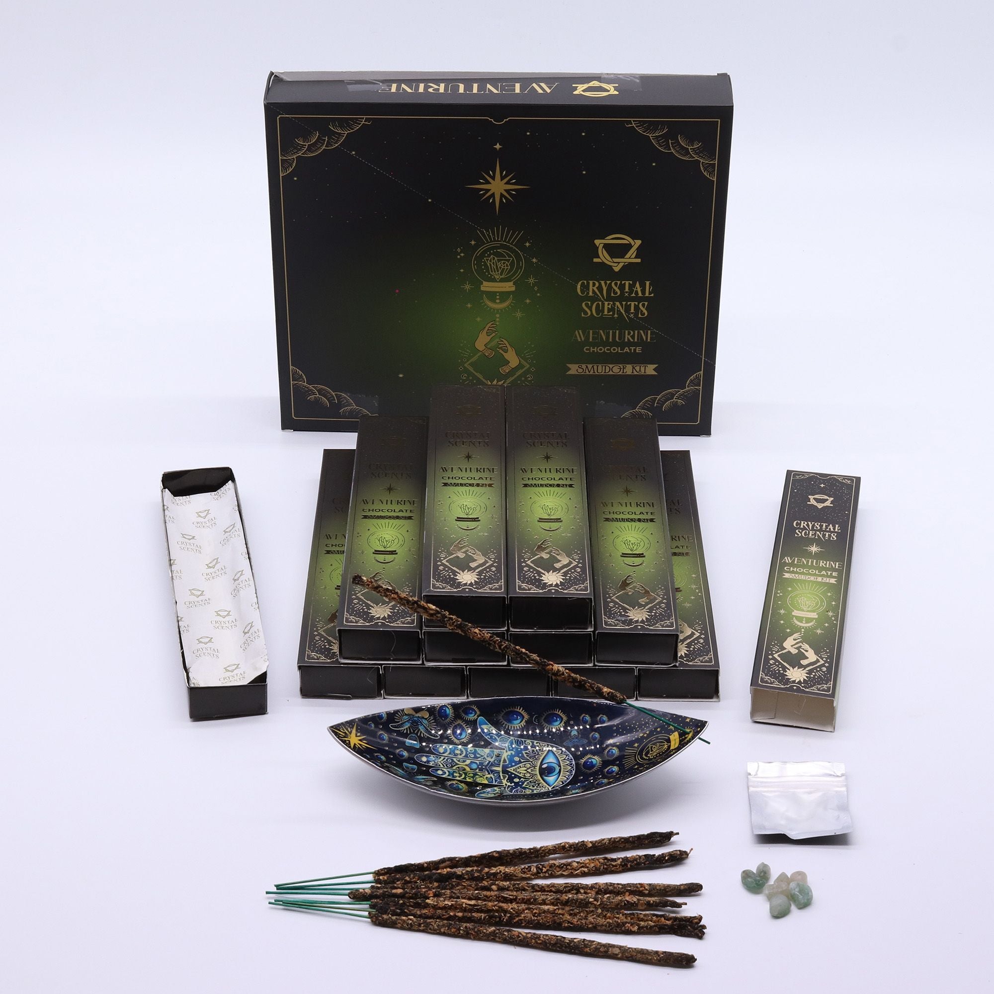Crystal Scents Räucherstäbchen mit Aventurin – Schokolade