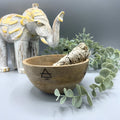 Ritualschale Vier Elemente · Mangoholz · 14x7cm