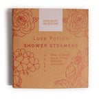 Aromatherapie Zen Duschbomben Set „Love Potion“ – 4 Shower Steamer für Sinnlichkeit & Wärme