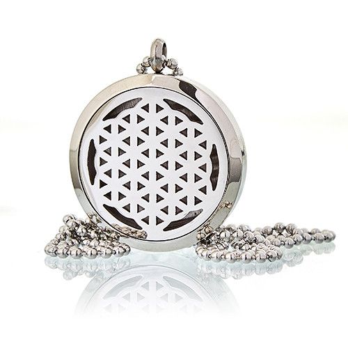 Aromatherapie Diffuser Halskette für ätherische Öle – Lebensblume, 30 mm