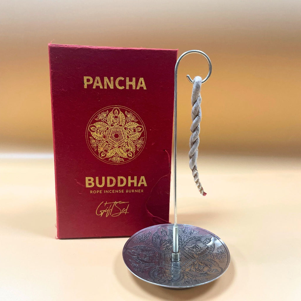 Räucherseil-Set Buddha – mit silberfarbenem Halter