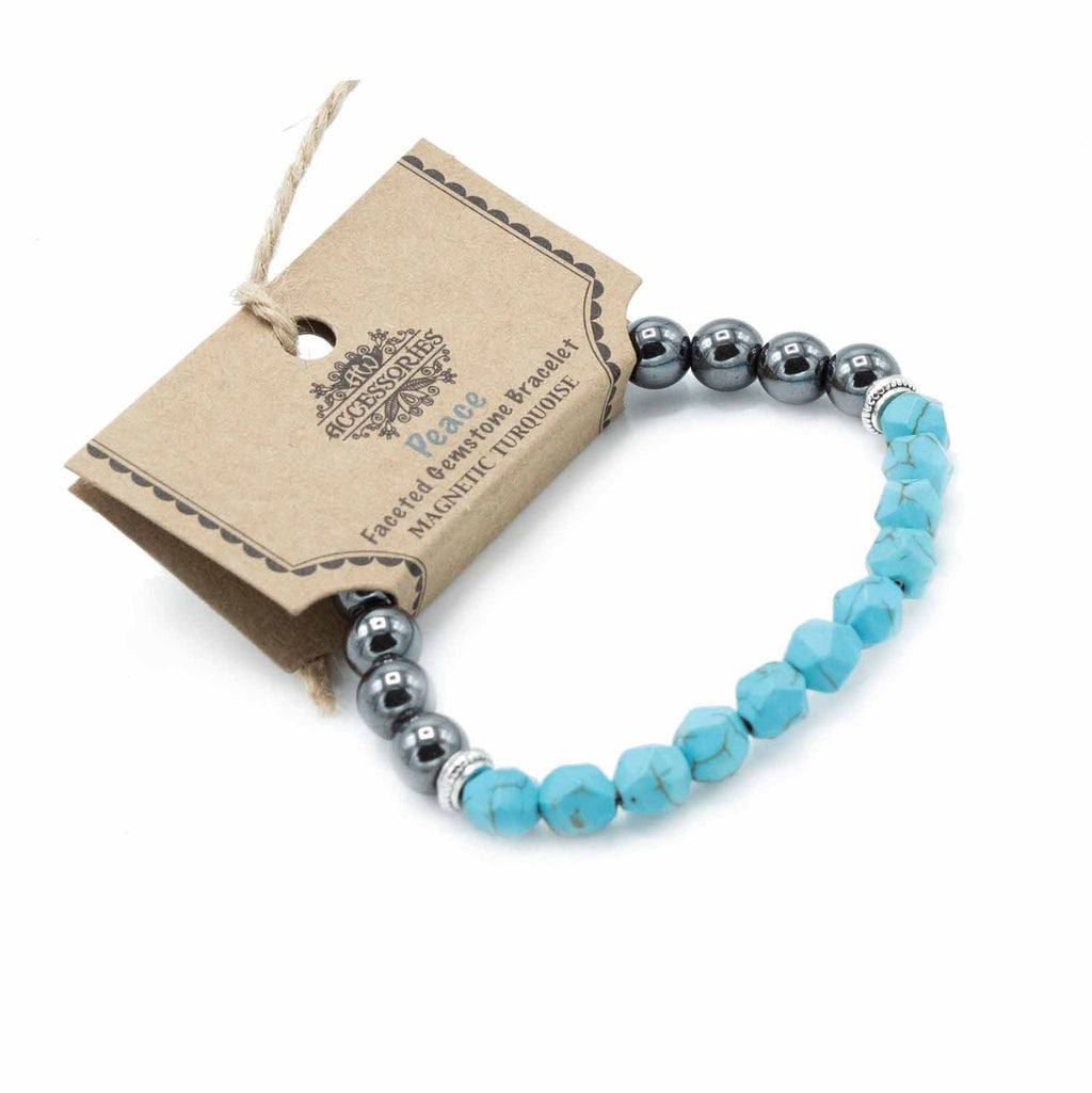 Facettiertes Edelsteinarmband mit Türkis