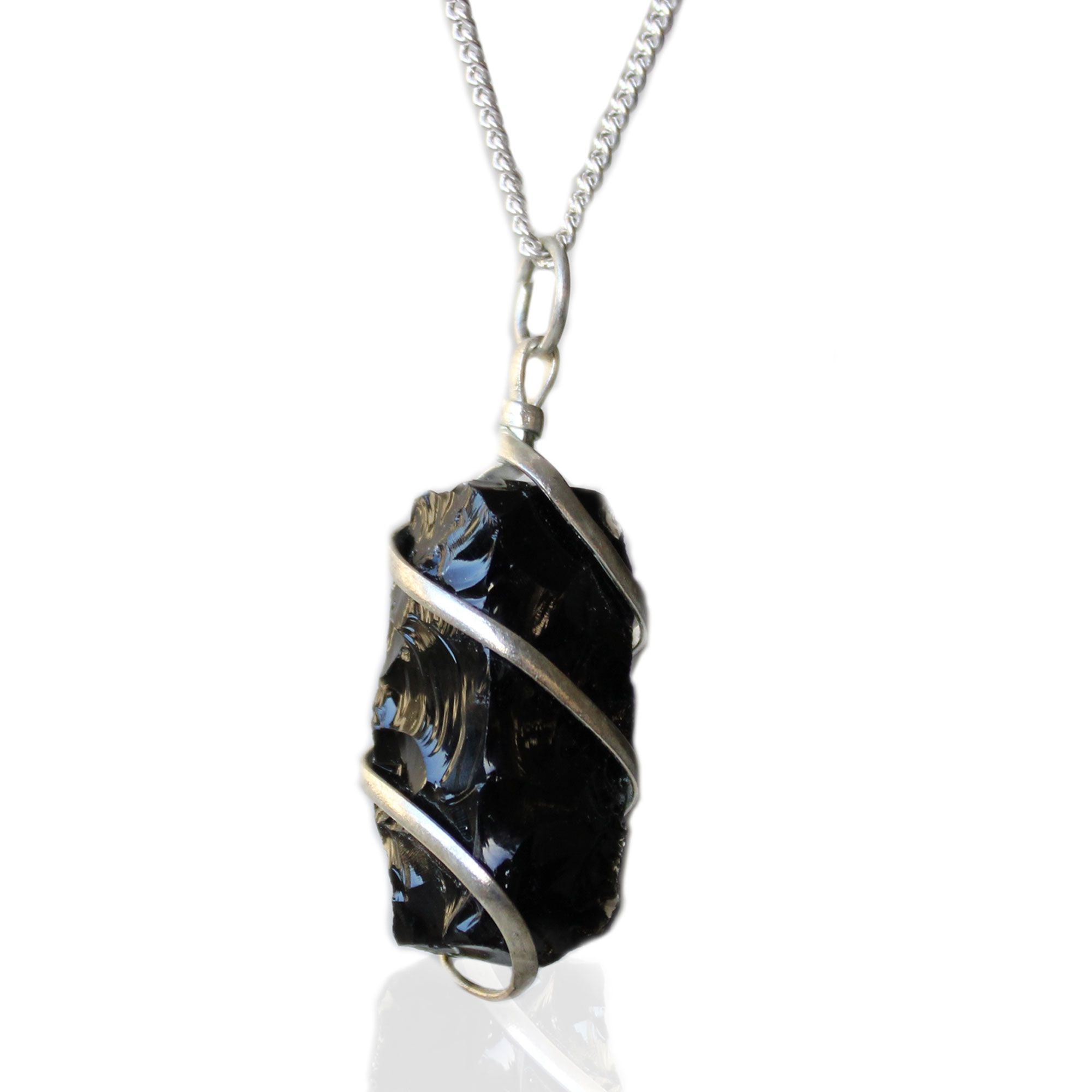 Edelsteinhalskette – Schwarzer Onyx – Schutz & Stärke