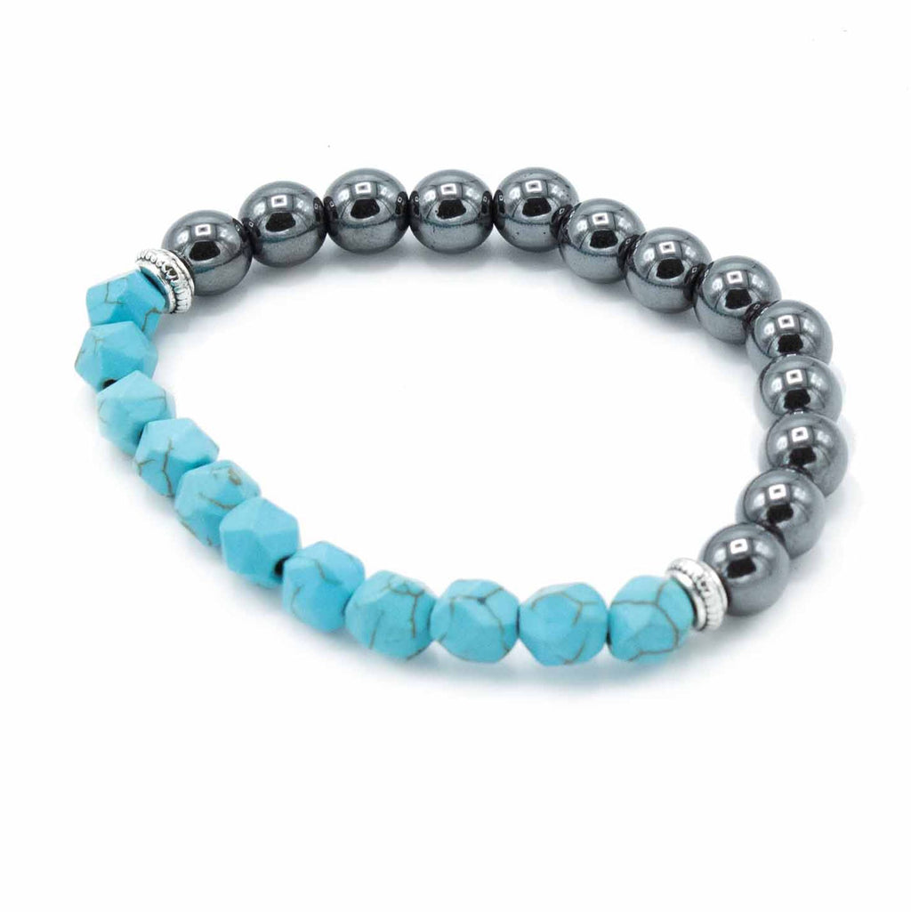Facettiertes Edelsteinarmband mit Türkis