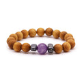 Zedernholzarmband mit Amethyst – Stirnchakra