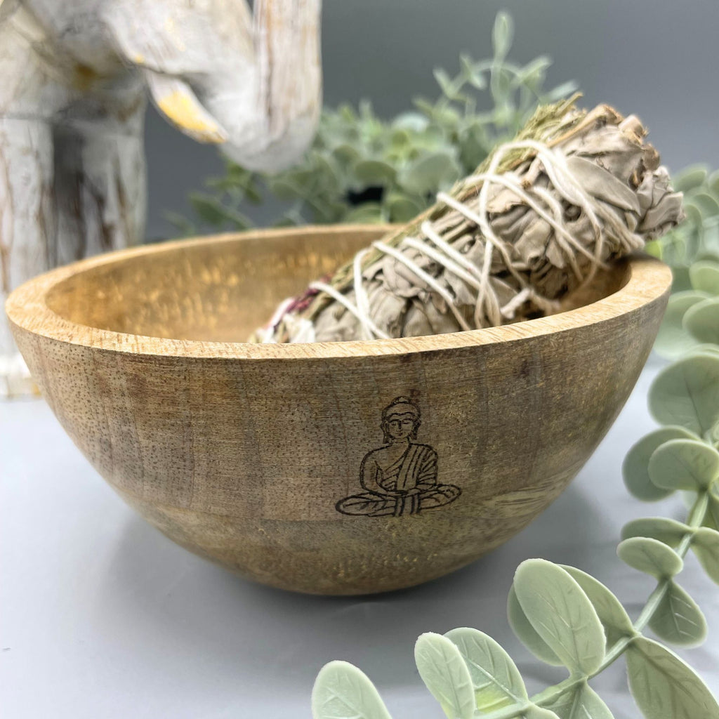 Ritualschale Buddha · Mangoholz · 14x7cm